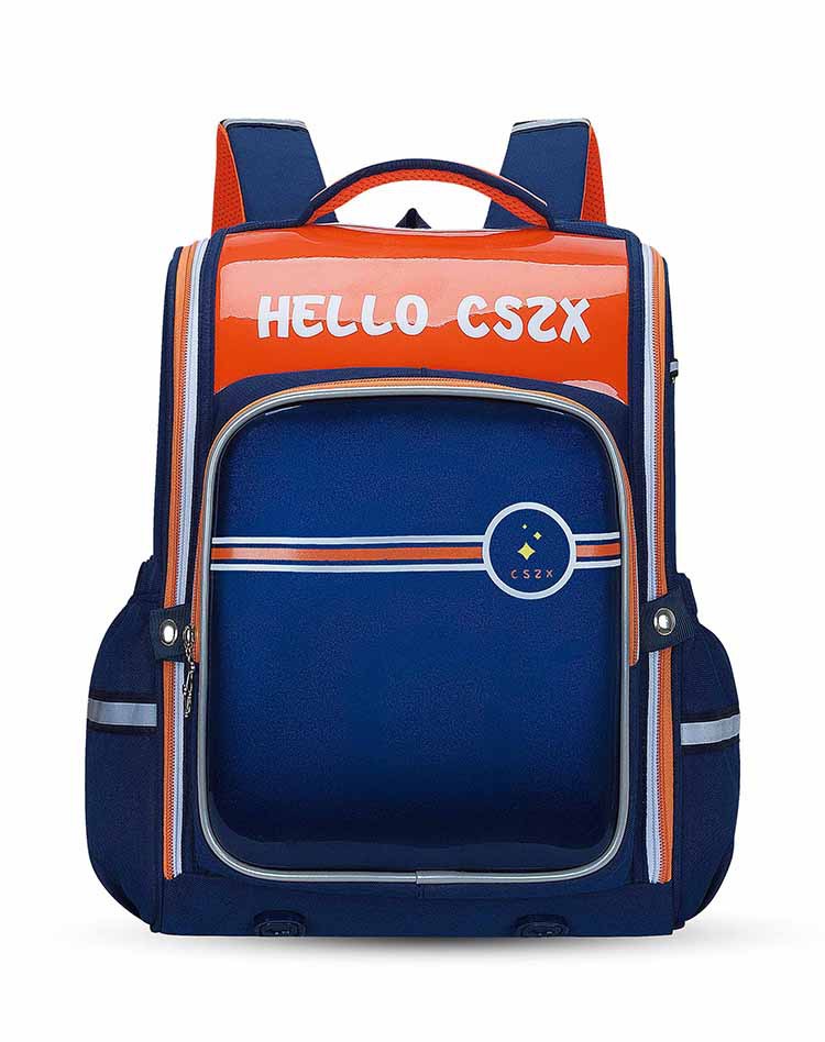 orangefarbener klassischer Schulrucksack